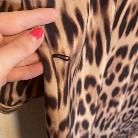 The Limited- Button Front Short Sheath Leopard Cheetah Dress, Size Large - Picture 7 of 7